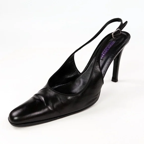 Ralph Lauren Purple Label Black Slingback Heels Pumps - Picture 2 of 7